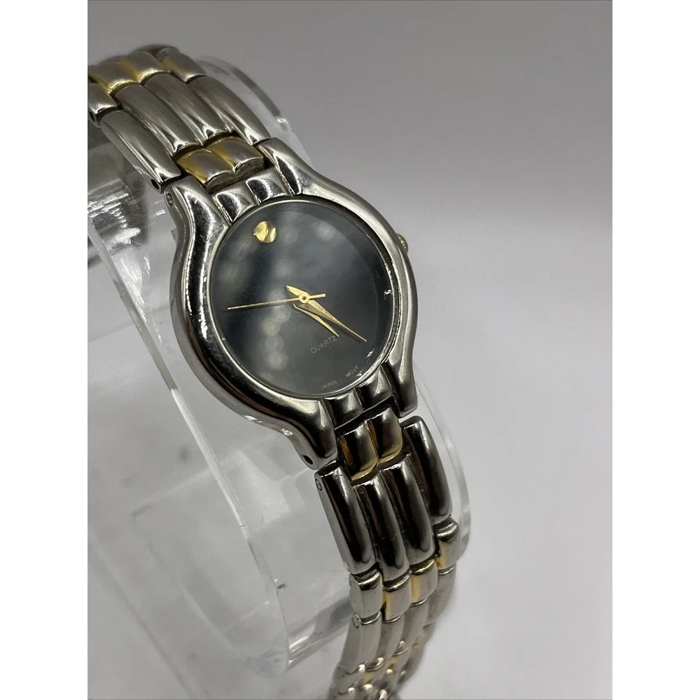 Women's Two Tone Quartz Watch‎ Black Dial 26mm Case 6.25